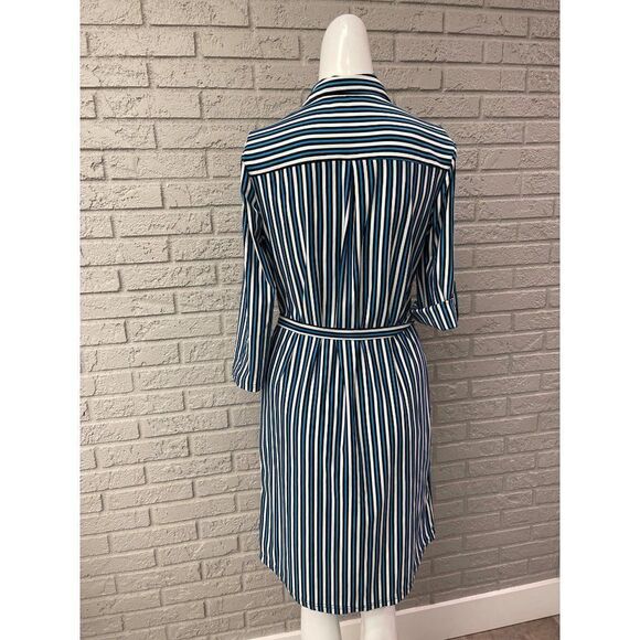 Mlle Gabrielle Striped Stretch Shirt Dress Size S - Picture 2 of 10